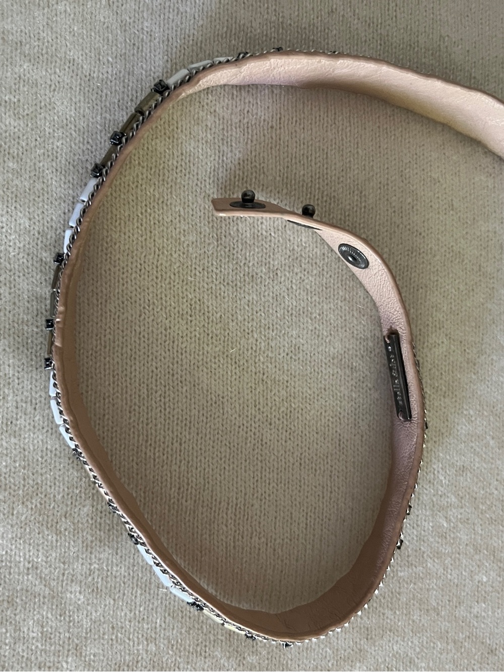 Stella and Dot Beaded Leather Choker Necklace and Bracelet - Picture 6 of 6
